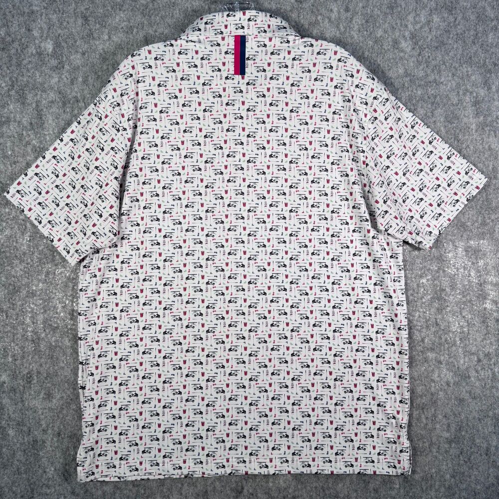Rhoback Golf Polo Shirt Mens White Large Bev Cart Performance Casual Office - Picture 11 of 12